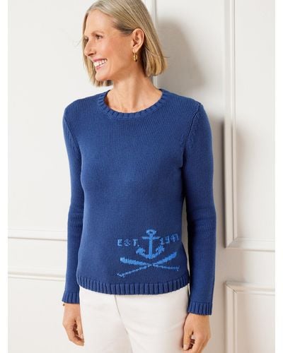 Talbots Crewneck Sweater Pullover - Blue