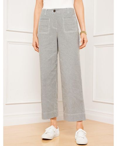 Talbots Wide Crop Trousers - Grey