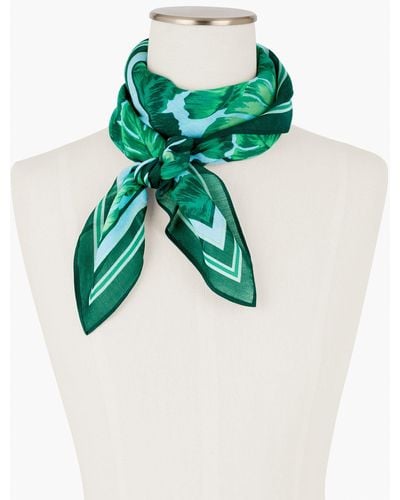 Talbots Isle Fronds Square Scarf - Green