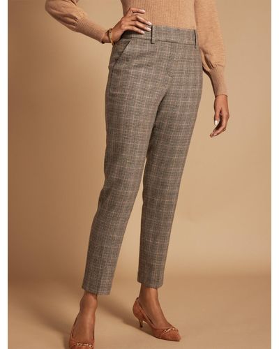 Talbots Italian Wool Blend Tapered Ankle Trousers - Brown