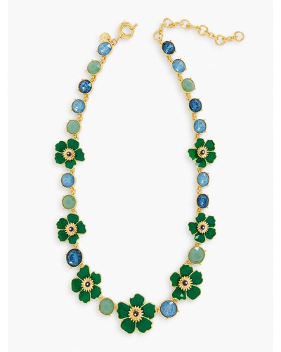 Talbots Fall Florals Statement Necklace - Green