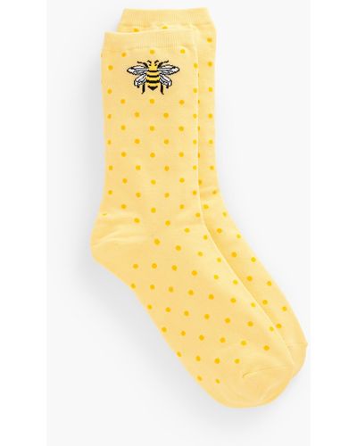 Talbots Honey Bee Trouser Socks - Yellow