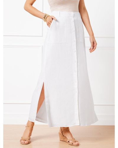 Talbots Linen Button Skirt - White