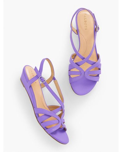 Talbots Capri Nappa Wedge Sandals - Purple