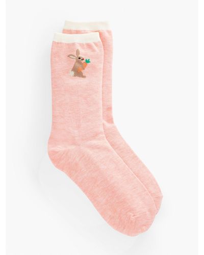 Talbots Spring Bunny Trouser Socks - Pink