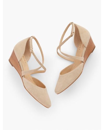 Talbots Laney Crisscross Suede Wedges - Pink