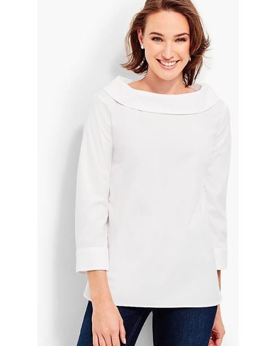 Talbots Portrait-collar Shirt - White