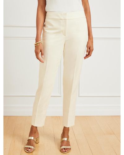 Talbots Luxe Slim Ankle Trousers - Natural