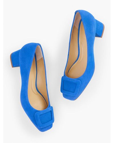 Talbots Carlye Buckle Block Heel Court Shoes - Blue