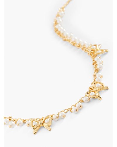 Talbots Pearly Bow Necklace - Natural