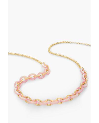 Talbots Two-tone Links Necklace - White