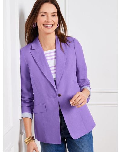 Talbots Classic Linen Blazer - Purple