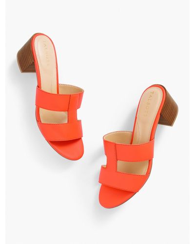 Talbots Tilly Nappa Block Heel Sandals - Orange