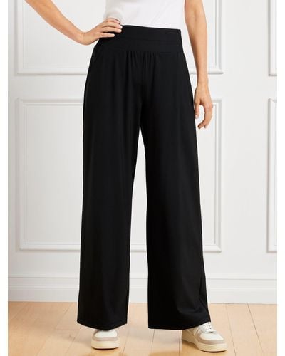 Talbots Out & About Stretch Wide Leg Trousers - Black