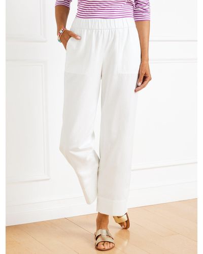 Talbots Pull-on Wide Leg Crops Pants - White