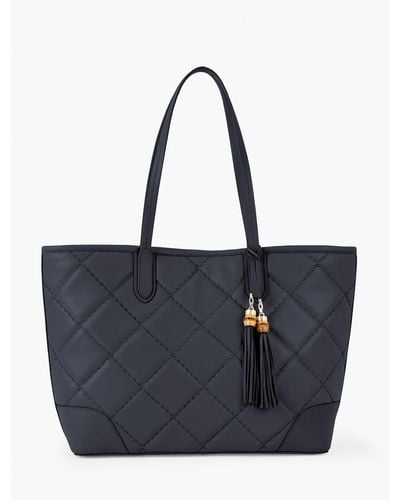 Talbots Quilted Leather Tote - Blue
