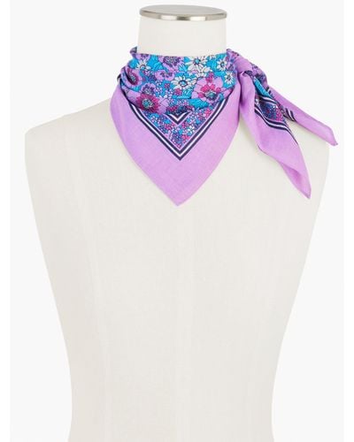 Talbots Blooming Floral Neckerchief - Blue
