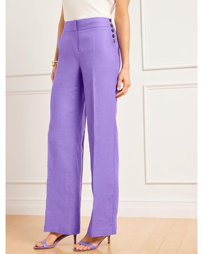 Talbots Greenwich Linen Pants - Purple