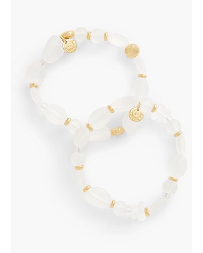 Talbots Sea Glass Stretch Bracelet Set - White