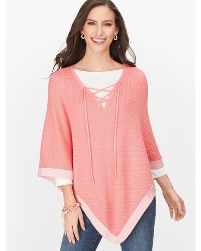 Talbots Lace-up Poncho - Pink