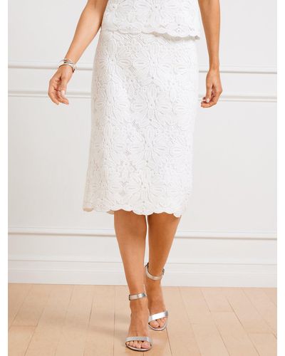 Talbots Crochet Pencil Skirt - White