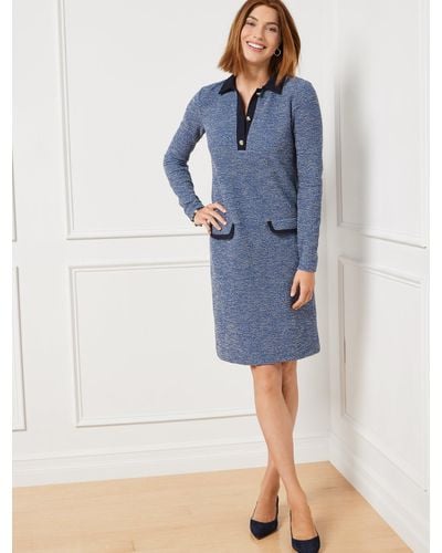 Talbots Contrast Tweed Dress - Blue