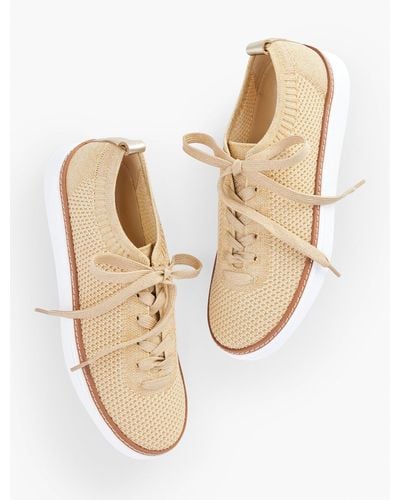 Talbots Brittany Knit Lace Up Trainers - Natural