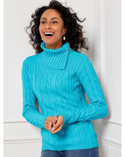 Cable Knit Lurex® Cowlneck Sweater Dress