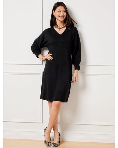 Talbots Puff Sleeve Merino Wool Dress - Black
