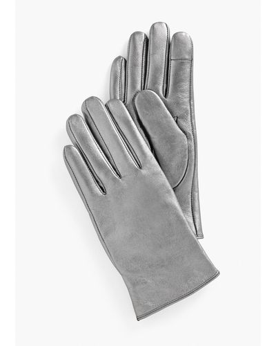 Light grey leather gloves deals