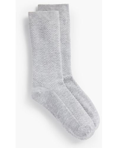 Talbots Chevron Trouser Socks - White