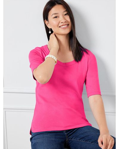 Talbots Scoop Neck T-shirt - Pink