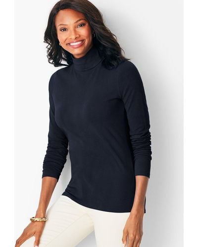 Talbots Long-sleeve Turtleneck Top - Blue