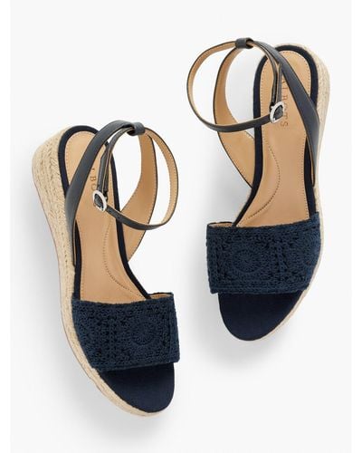 Talbots Pamela Crochet Wedge Sandals - Blue
