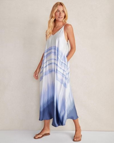 Talbots Silky Dip Dye Maxi Dress - Blue