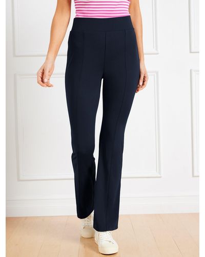 Talbots Out & About Stretch Seamed Bootcut Trousers - Blue