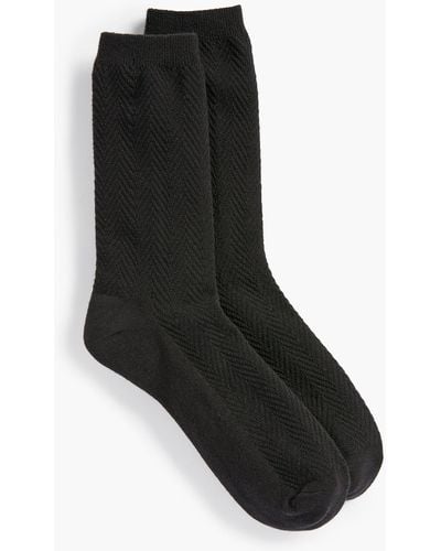 Talbots Chevron Trouser Socks - Black