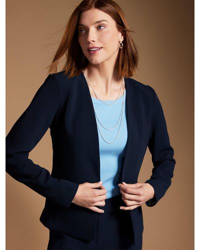 Talbots Easy Travel Open Front Jacket - Blue