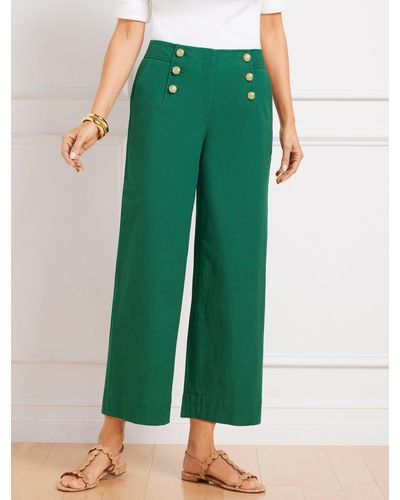 Talbots Cotton Slub Sailor Crop Pants - Green
