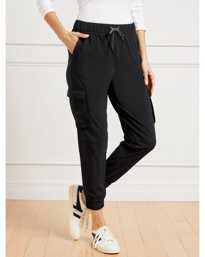 Talbots Lightweight Woven Stretch Cargo Trousers - Black