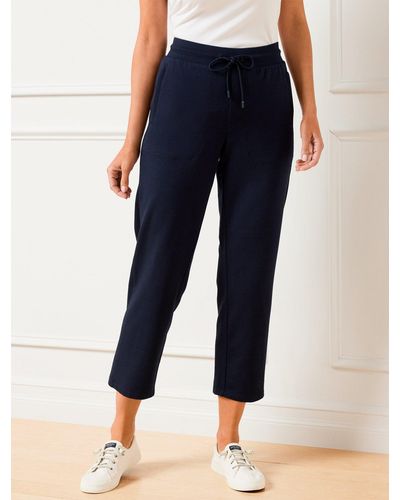 Talbots Modal French Terry Straight Crop Trousers - Blue