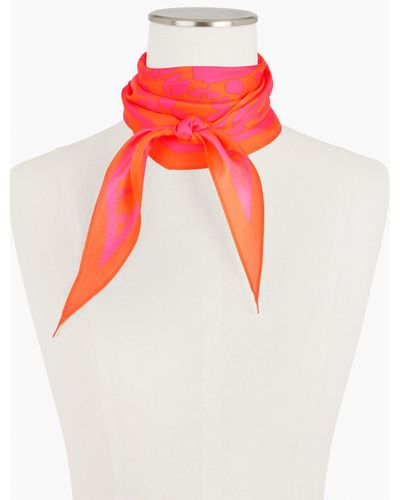 Talbots Silhouette Garden Diamond Scarf - Red