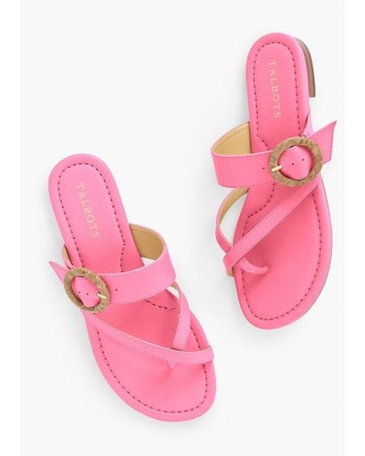 Talbots Gia Buckle Soft Nappa Leather Sandals - Pink