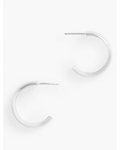 Talbots Sterling Silver Hoop Earrings - White