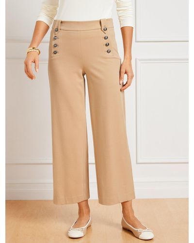 Talbots Knit Sailor Crop Trousers - Natural