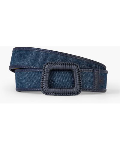Talbots Woven Buckle Denim Belt - Blue