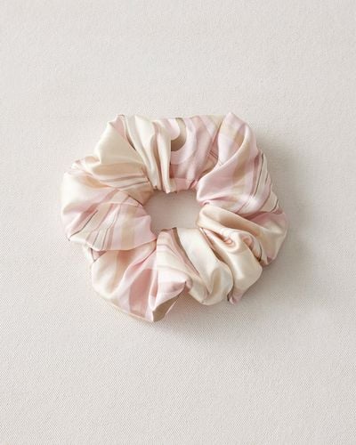 Talbots Washable Silk Marbled Scrunchie - Pink