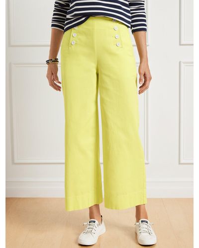 Talbots Wide Leg Sailor Trousers - Yellow