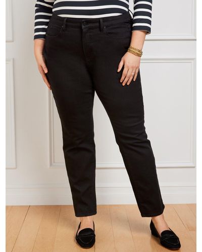 Talbots Plus Size High-waist Straight-leg Jeans - Black