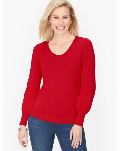 Talbots Bishop Sleeve Sweater - Red